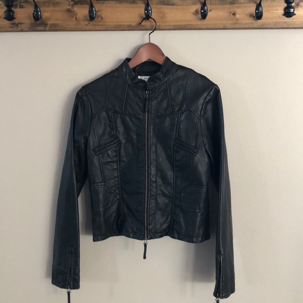 NWOT Max Studio faux leather Moto Jacket Size: M